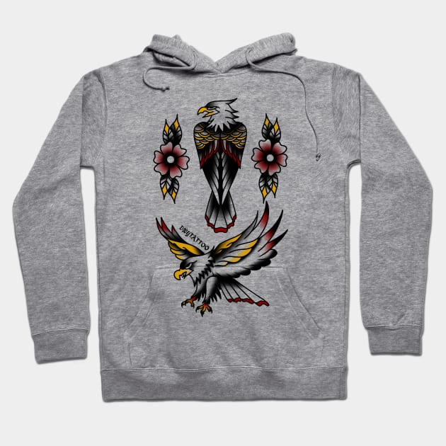 American Traditional Eagles Hoodie by DXY Design